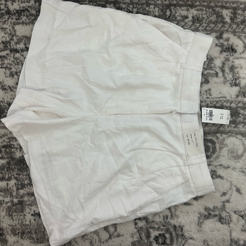 Abercrombie & Fitch Linen White Women's Bermuda Shorts